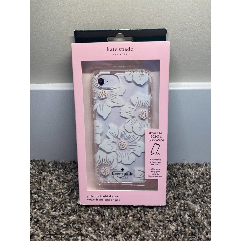 Kate Spade iphone 8, 7, 6, 6s Phone Case Hollyhock Floral Rhinestone